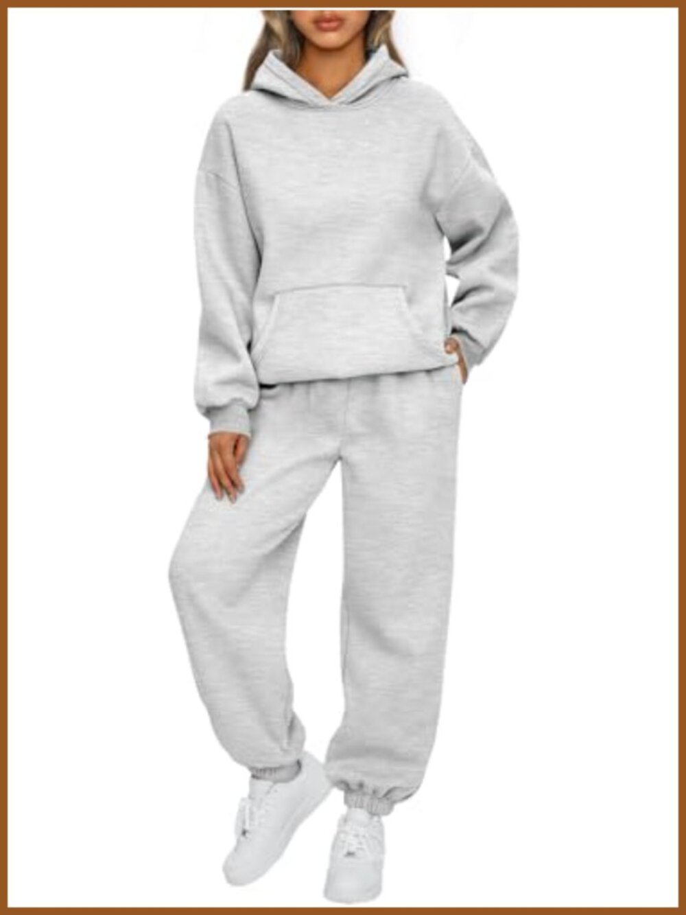 2 Piece Lounge Sweat Set Fleece Pullover Hoodie Joggers Sweatsuit